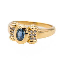 Bague Or jaune Saphir - Castafiore