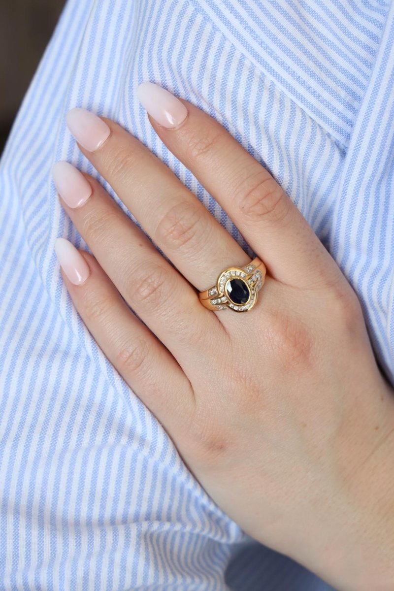 Bague Or jaune Saphir - Castafiore