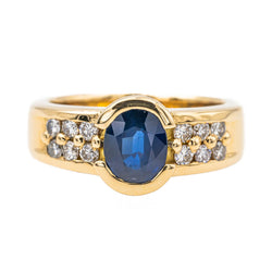 Bague Or jaune Saphir - Castafiore