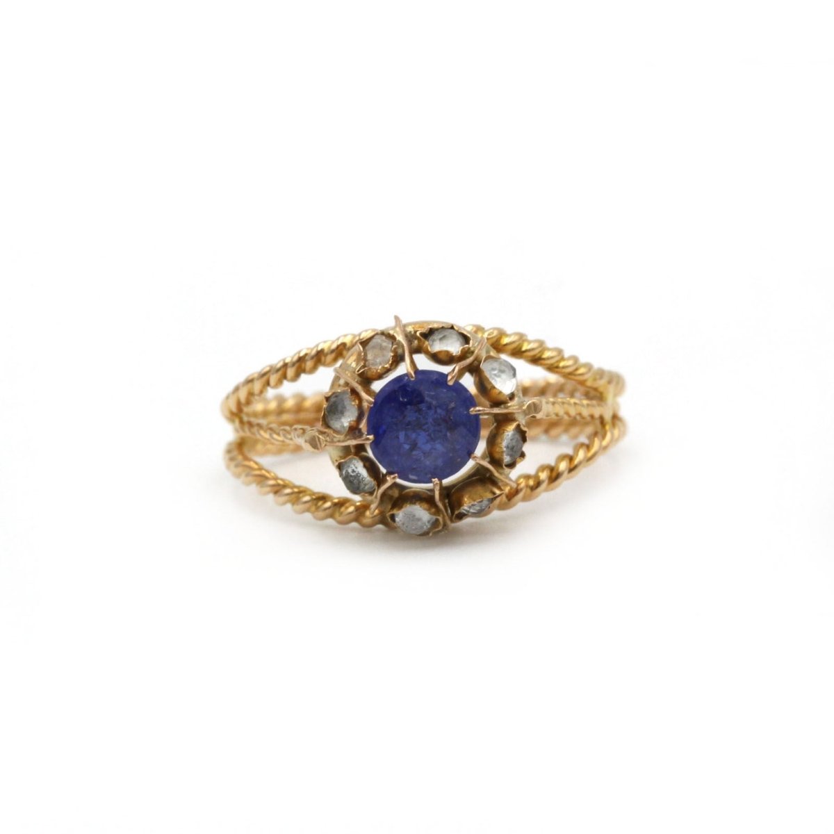 Bague - Or jaune, saphir et diamants - Castafiore