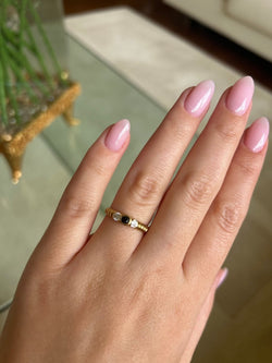 Bague - Or jaune, saphir et diamants - Castafiore