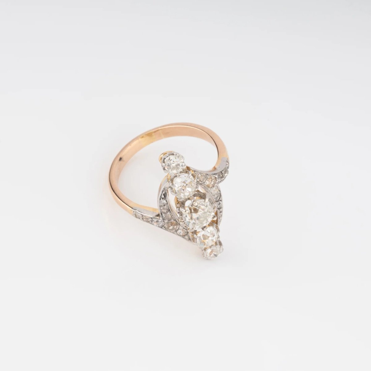 Bague or marquise diamants - Castafiore