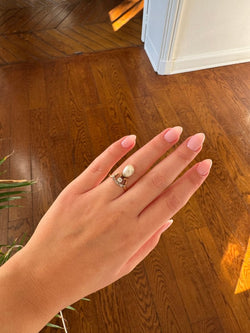 Bague - Or, perle et diamants - Castafiore