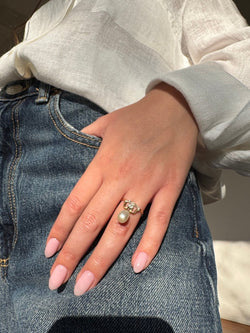 Bague - Or, perle et diamants - Castafiore