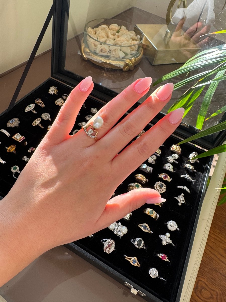 Bague - Or, perle et diamants - Castafiore