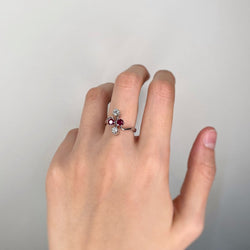 Bague - Or, Platine, Rubis & Diamants