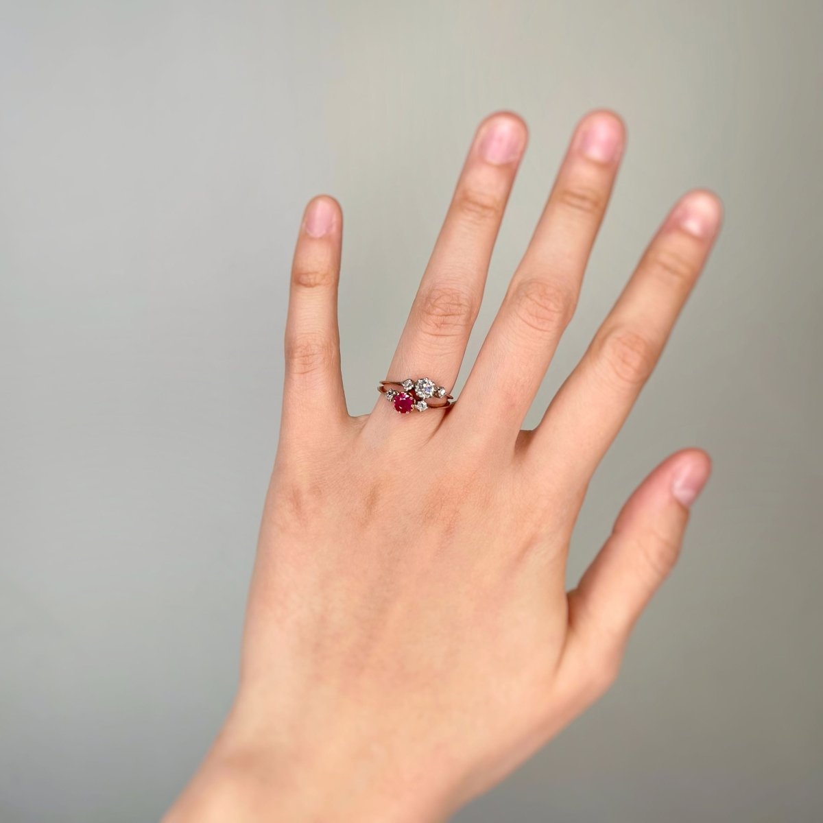 Bague - Or, Platine, Rubis, diamants - Castafiore