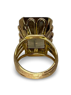 Bague or rose et quartz fumé 20 ct - Castafiore