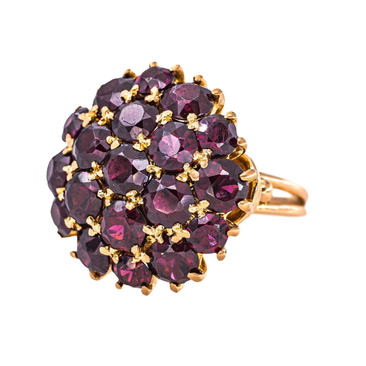 Bague Or rose Grenat - Castafiore