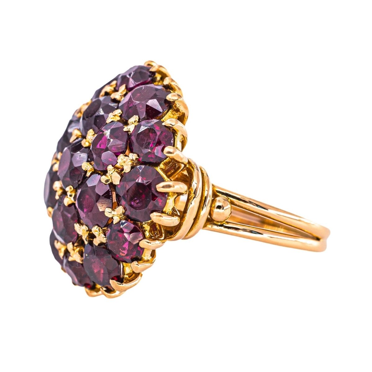 Bague Or rose Grenat - Castafiore