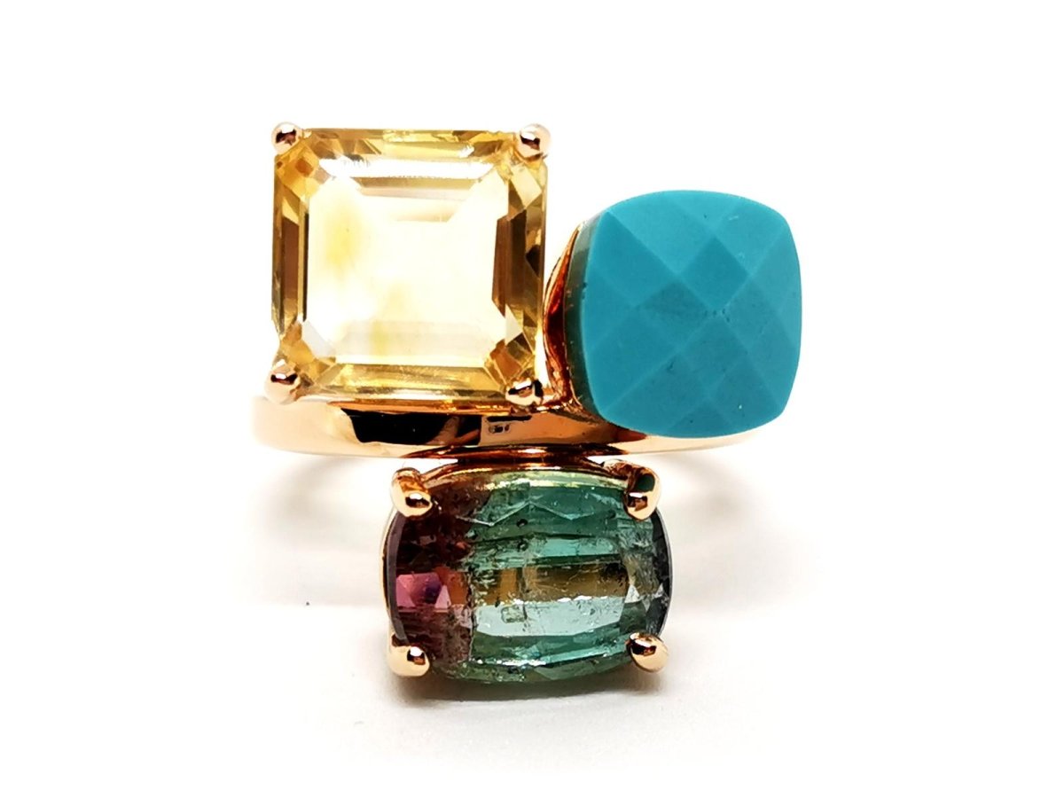 Bague Or rose Quartz Lemon - Castafiore
