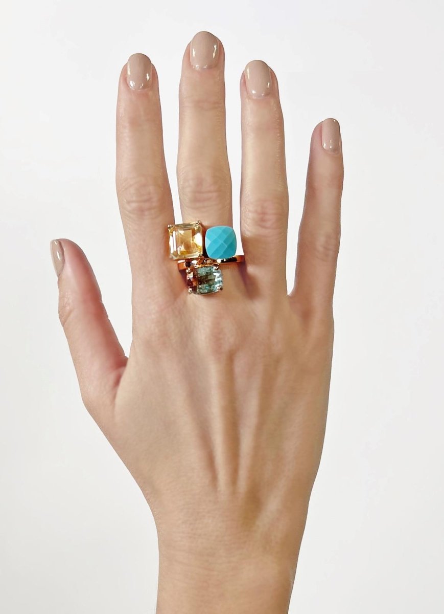 Bague Or rose Quartz Lemon - Castafiore