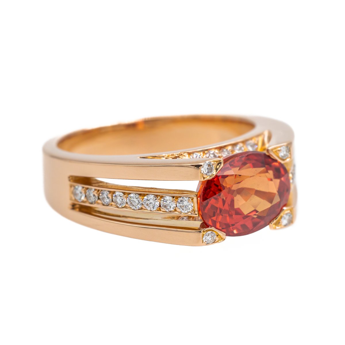 Bague Or rose Saphir - Castafiore