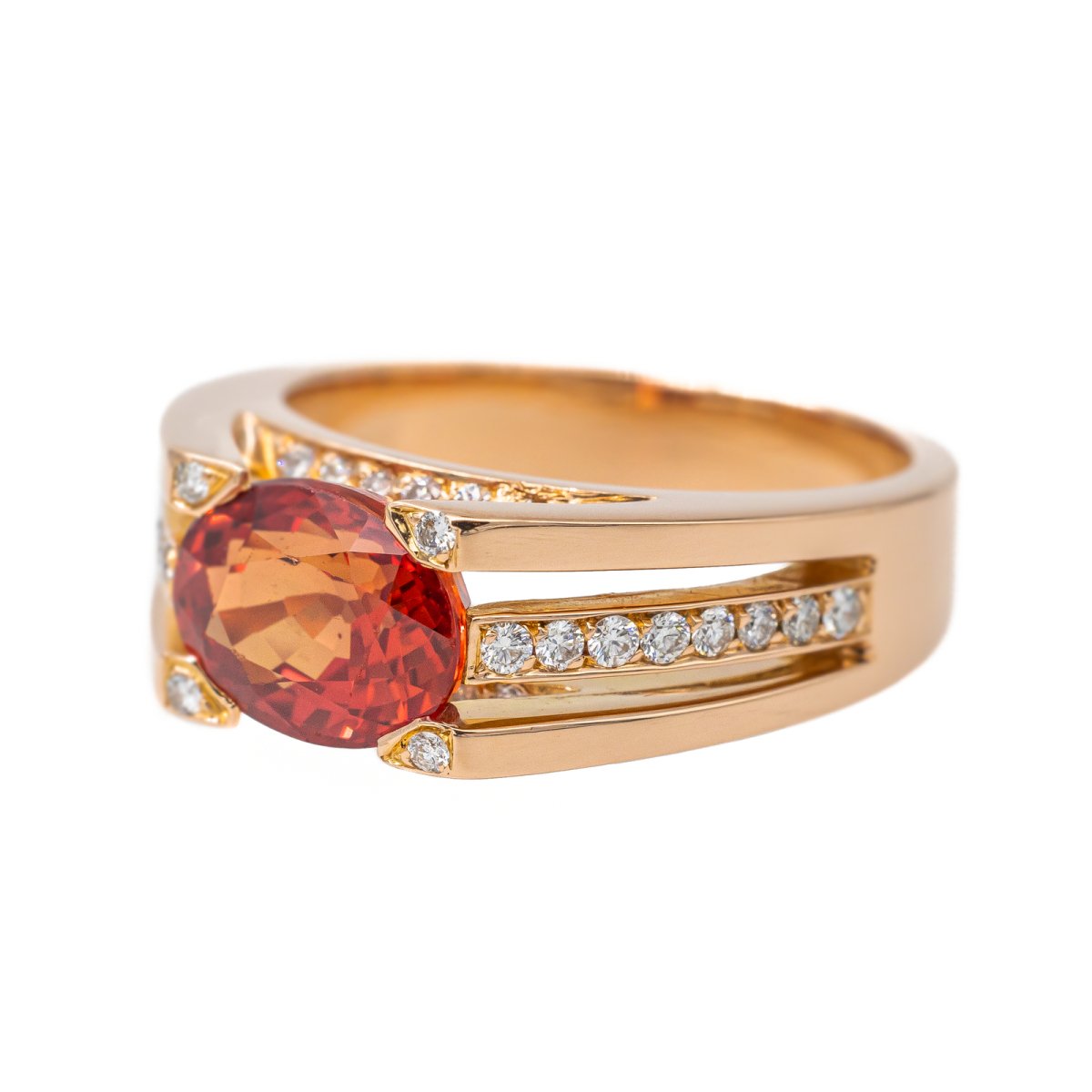 Bague Or rose Saphir - Castafiore