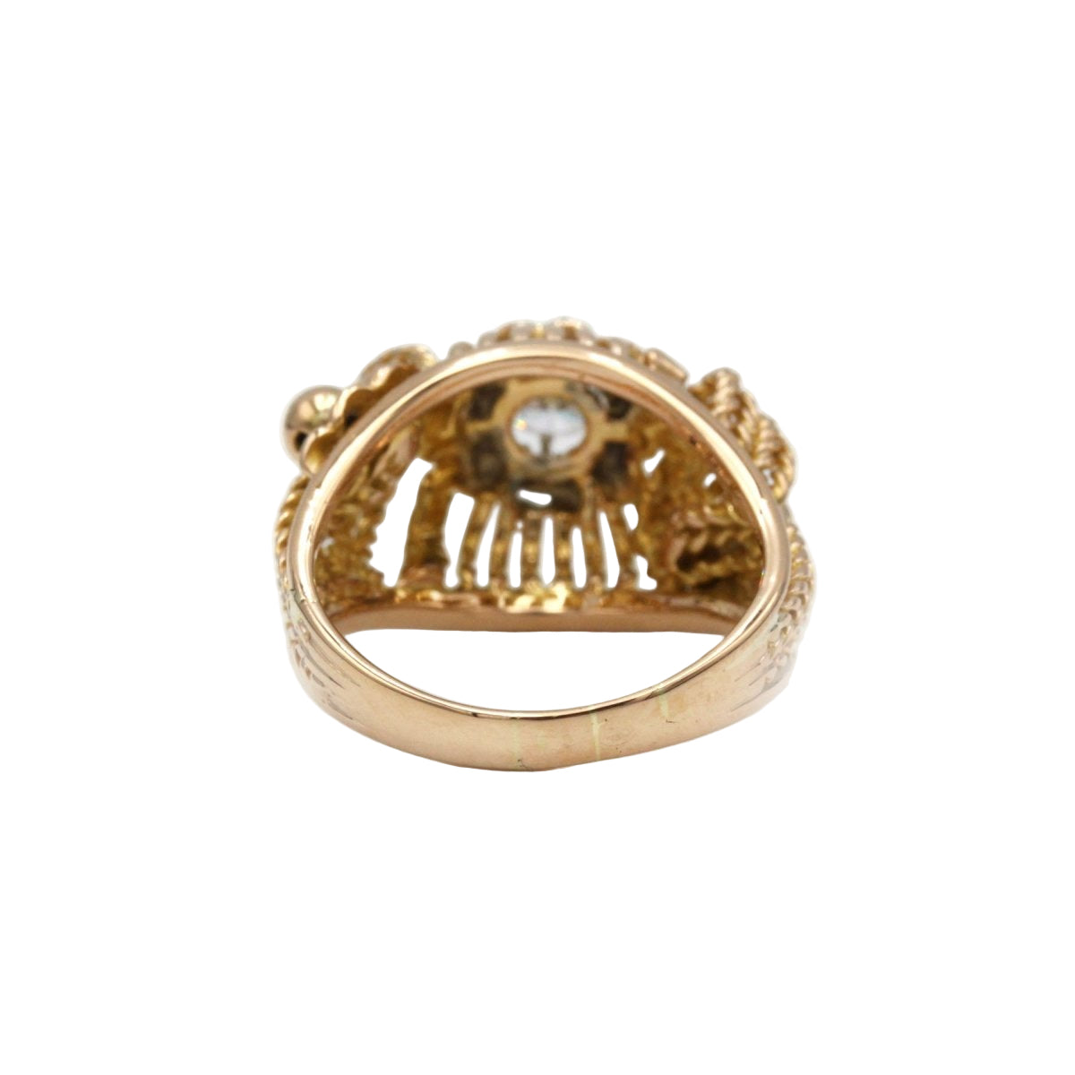 Bague OR Tresses et rubans en or jaune et or blanc avec diamant - Castafiore