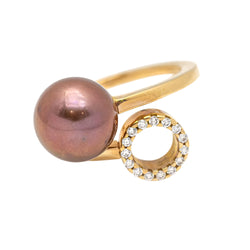 Bague ORÊ avec diamants et perles - Castafiore