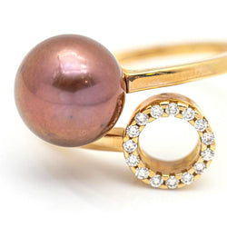 Bague ORÊ avec diamants et perles - Castafiore