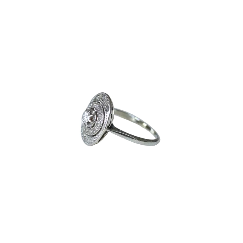 Bague Ovale Art Deco Diamants - Castafiore