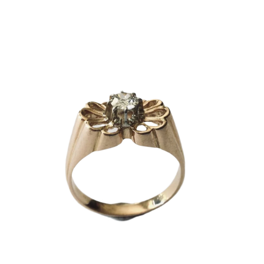 Bague Papillon Art Nouveau Or Et Diamant - Castafiore