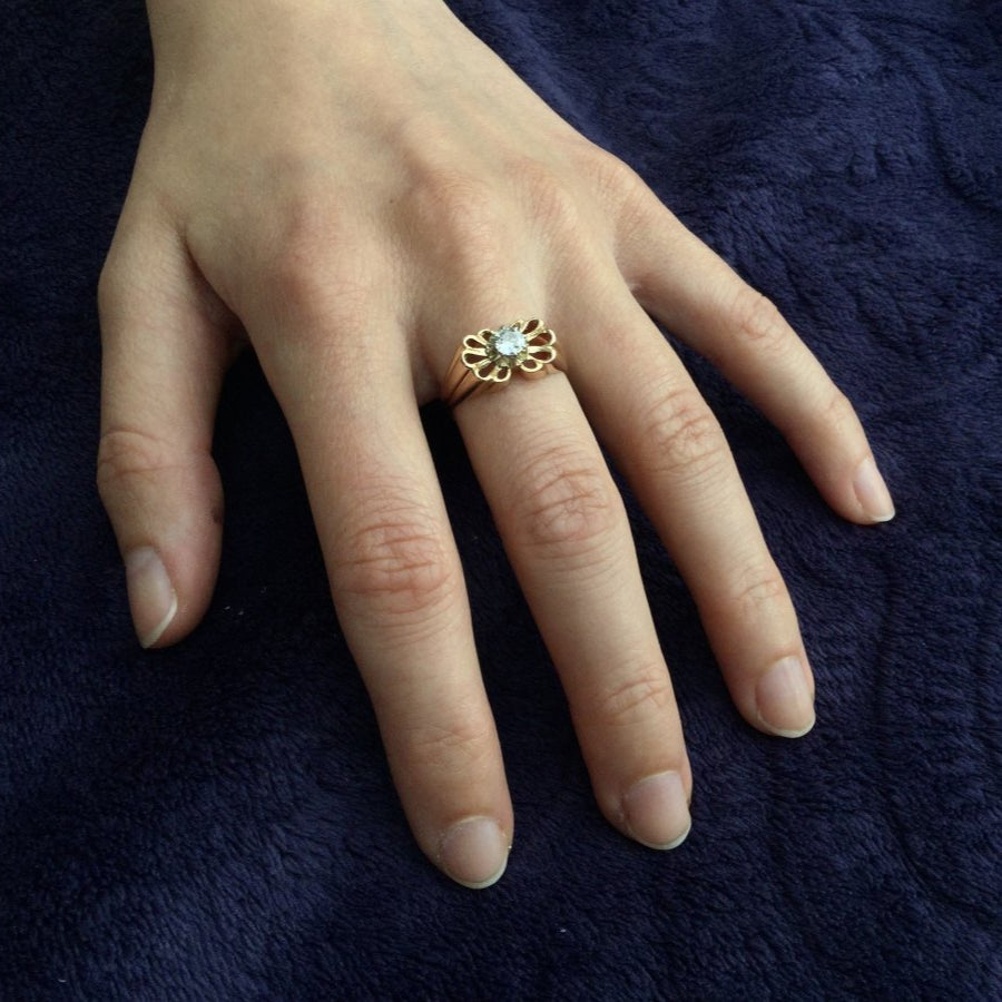 Bague Papillon Art Nouveau Or Et Diamant - Castafiore