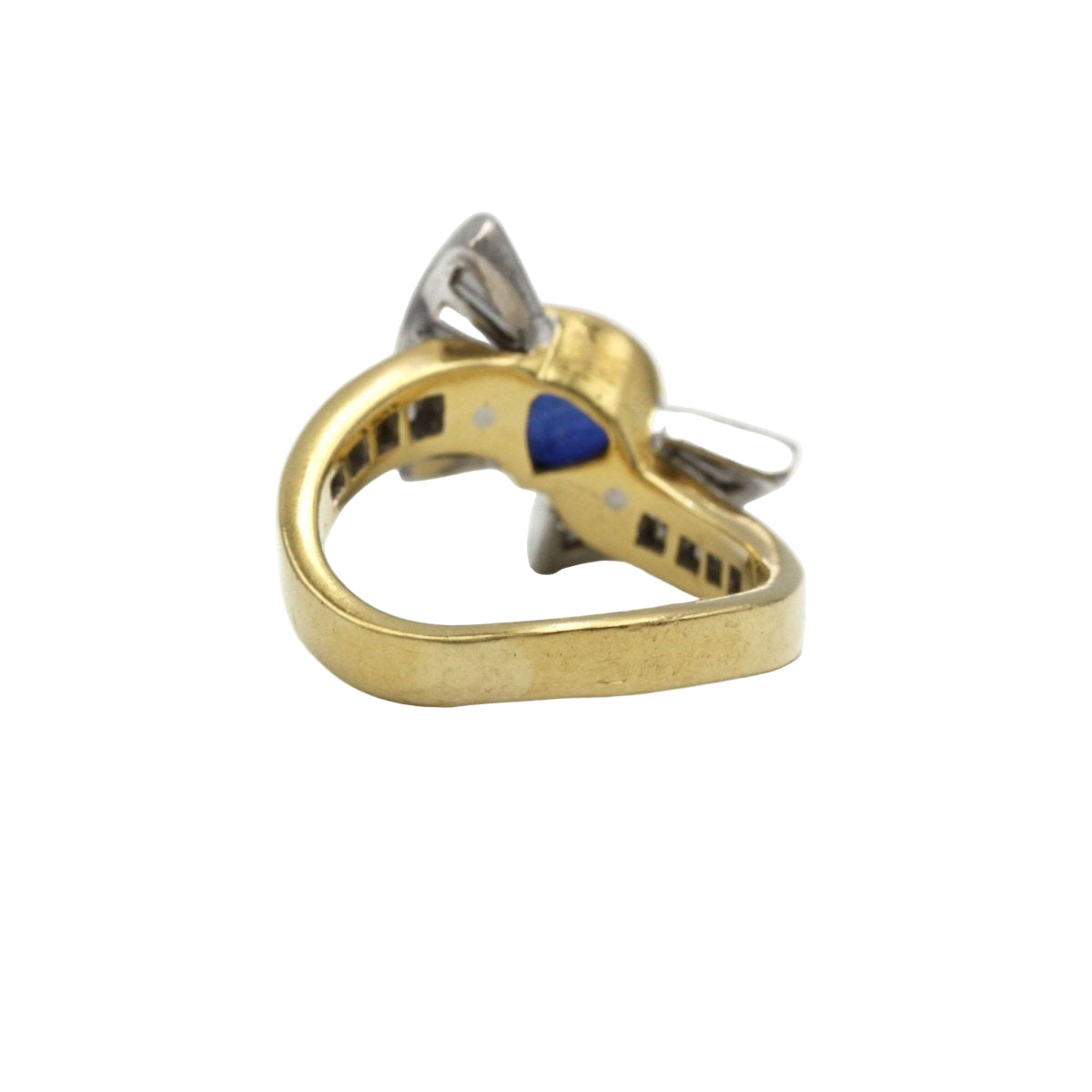 Bague Papillon en or jaune et platine avec saphir et diamants - Castafiore