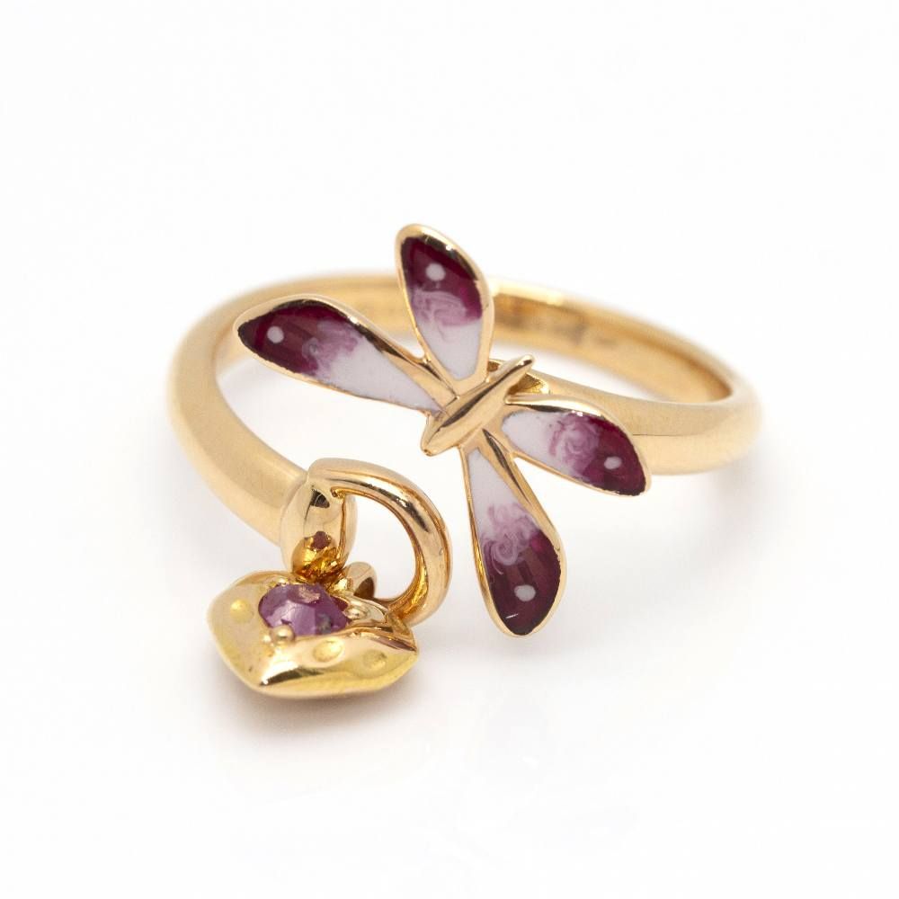 Bague papillon GUCCI en or et émail - Castafiore