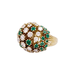 Bague PATEK PHILIPPE en or jaune, émeraudes et diamants - Castafiore