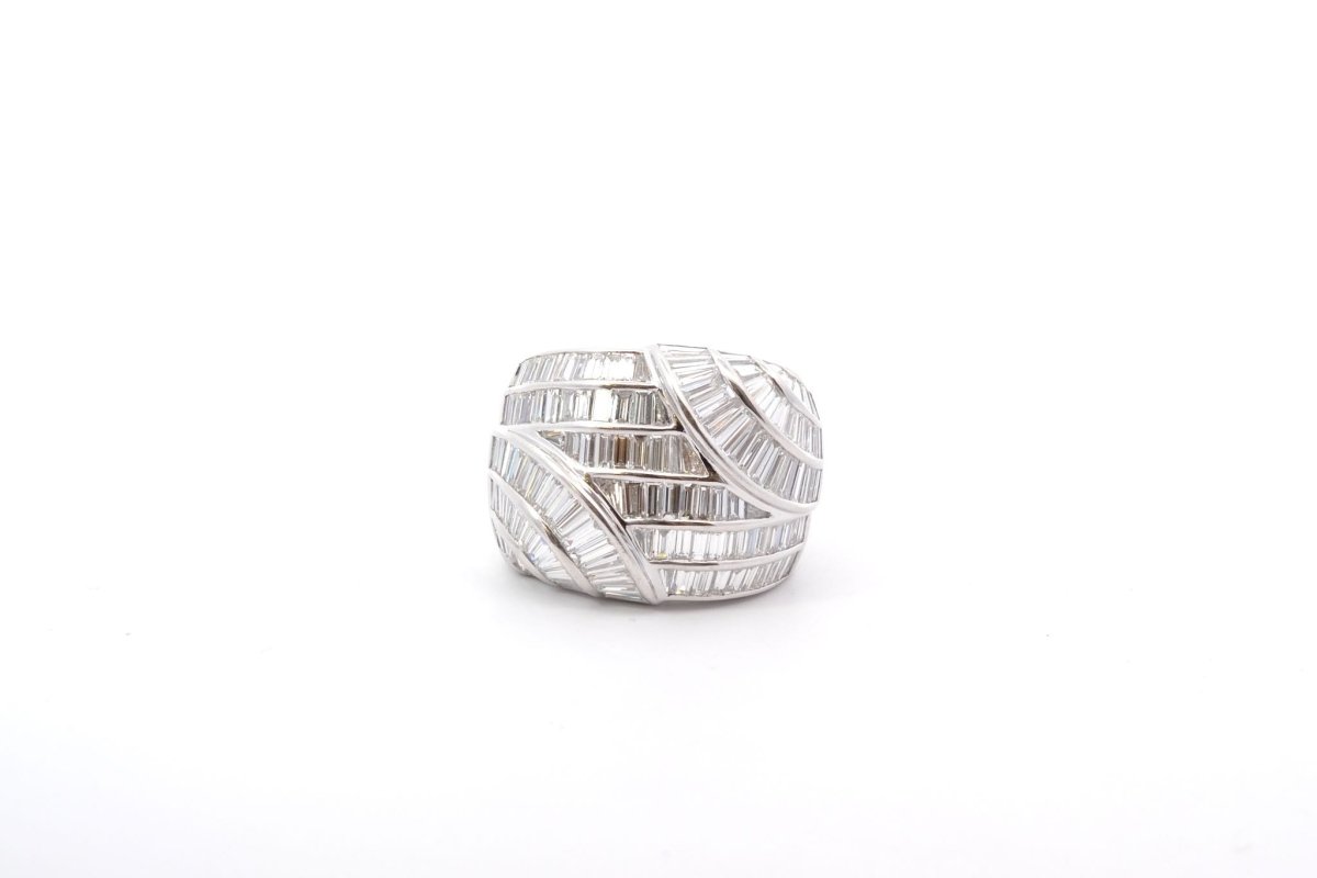Bague pavage diamants en or blanc 18k - Castafiore