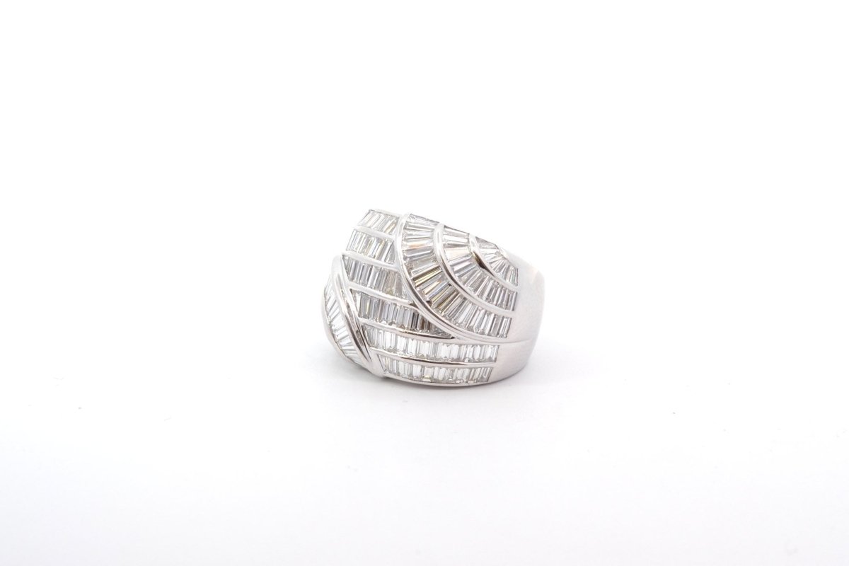 Bague pavage diamants en or blanc 18k - Castafiore