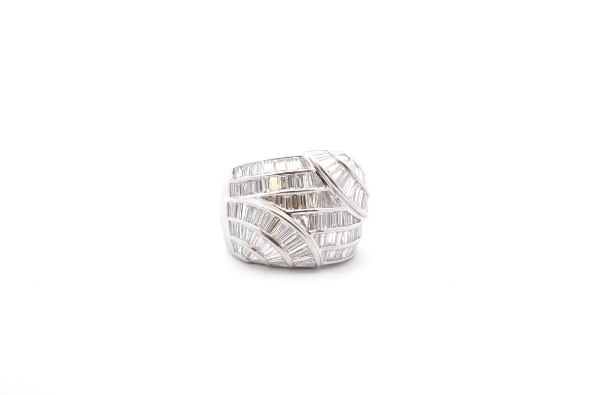 Bague pavage diamants en or blanc 18k - Castafiore