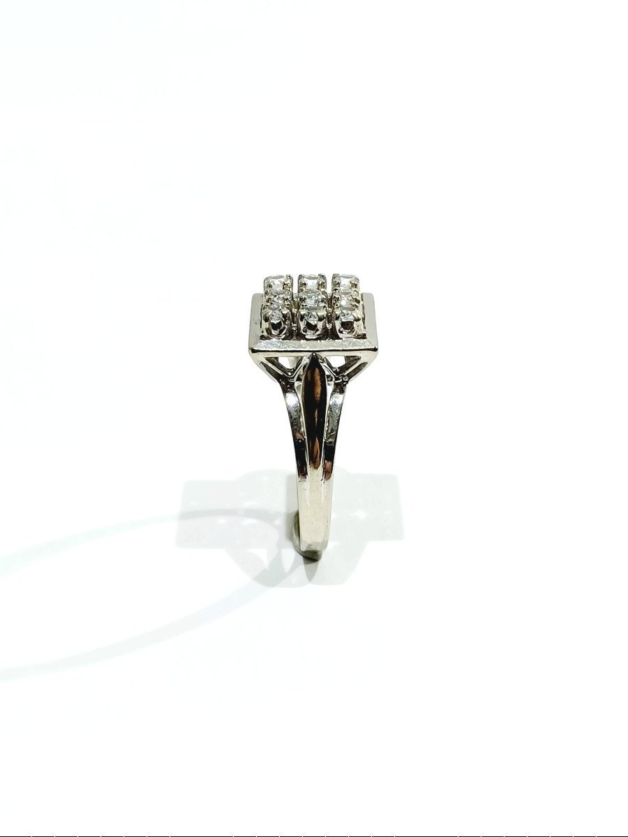 Bague Pavage Diamants Et Or Blanc - Castafiore