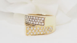 Bague pavage en or jaune et diamants - Castafiore