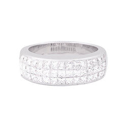 Bague pavage or blanc et diamants - Castafiore