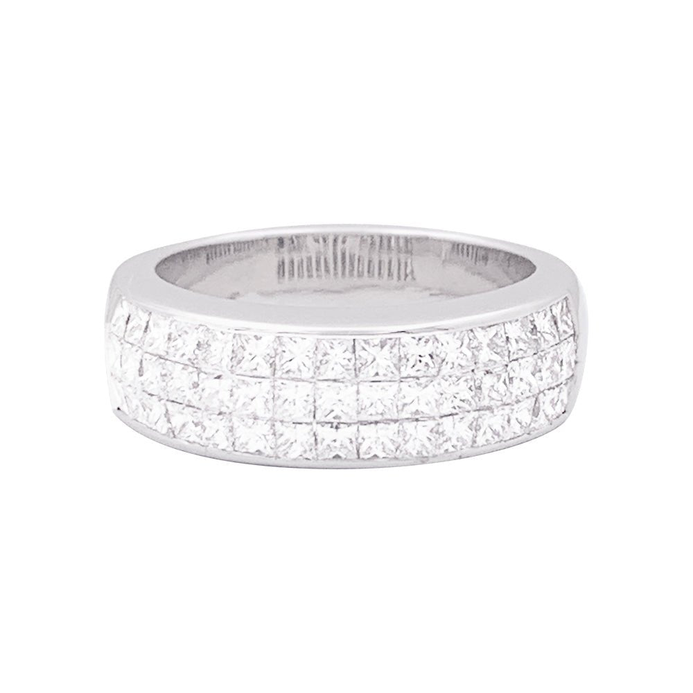 Bague pavage or blanc et diamants - Castafiore