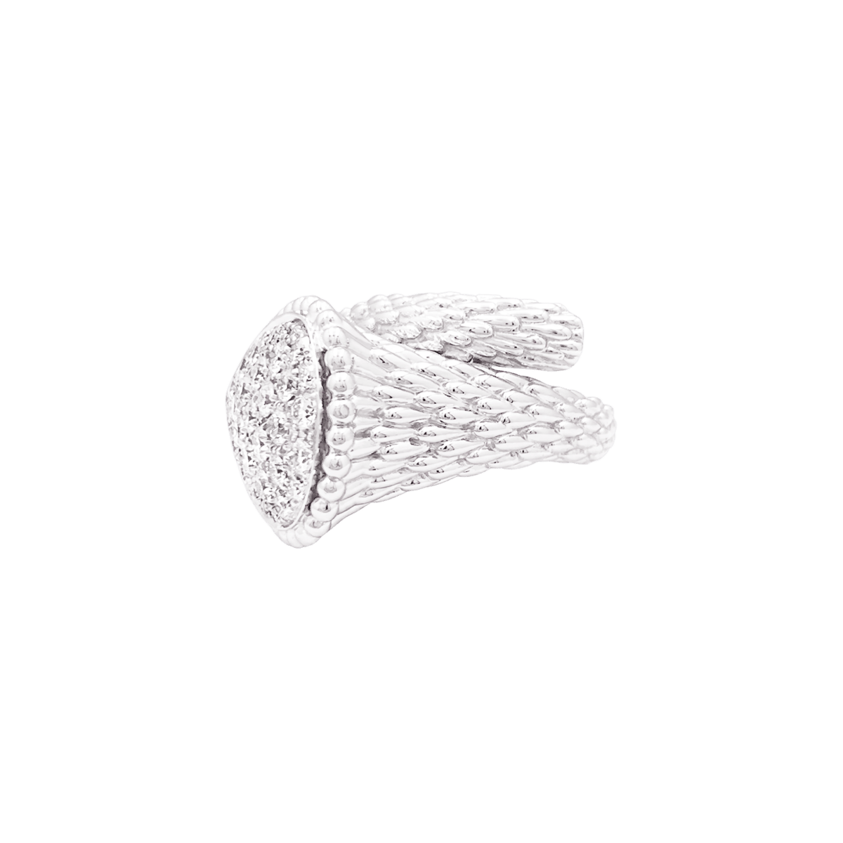 Bague Pavée BOUCHERON "Serpent Bohème" GM en or blanc et diamants - Castafiore