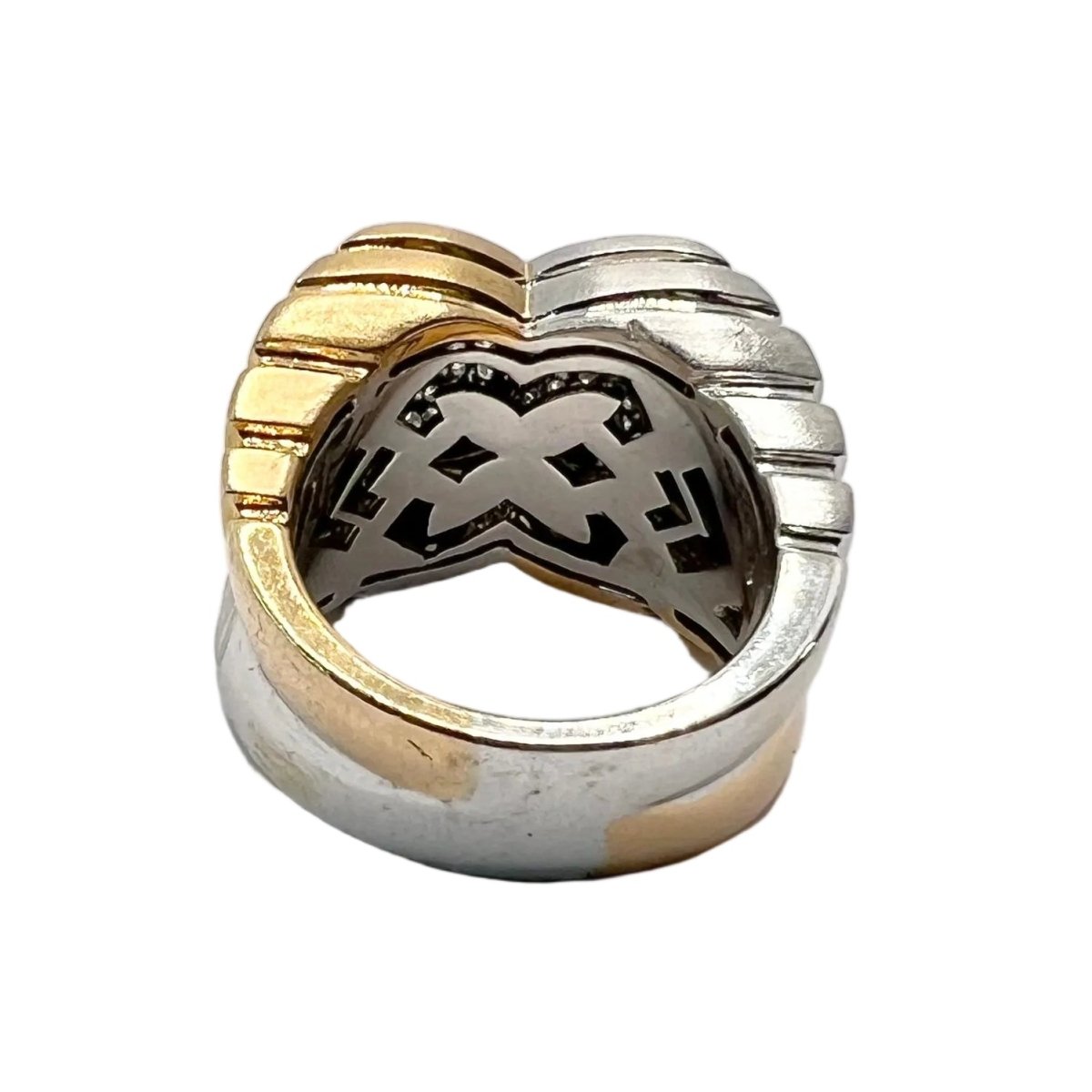 Bague Pavée BULGARI en or jaune, or blanc et diamants - Castafiore