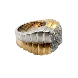 Bague Pavée BULGARI en or jaune, or blanc et diamants - Castafiore