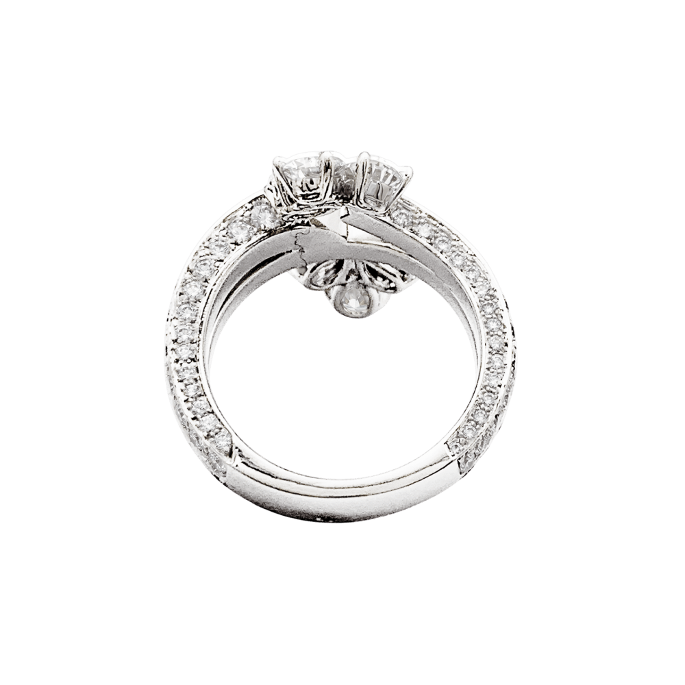 Bague Pavée CARTIER en platine et diamants - Castafiore