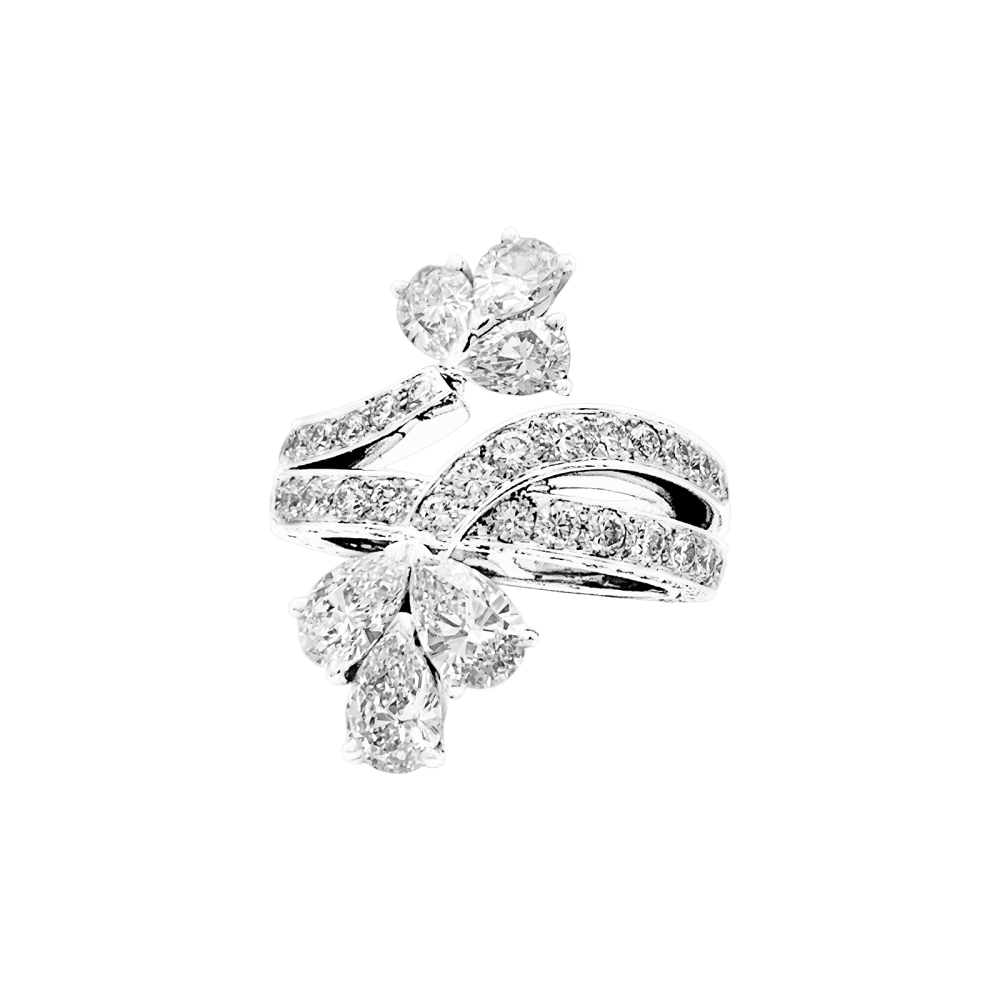 Bague Pavée CARTIER en platine et diamants - Castafiore