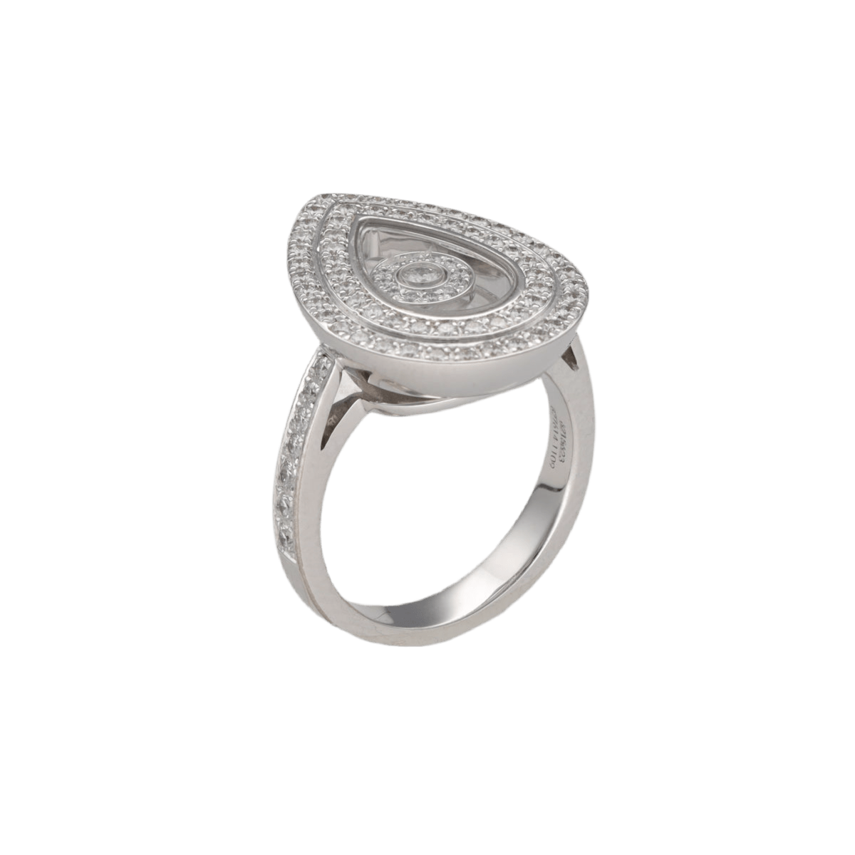 Bague Pavée CHOPARD "Happy Diamonds" en or blanc et diamants - Castafiore