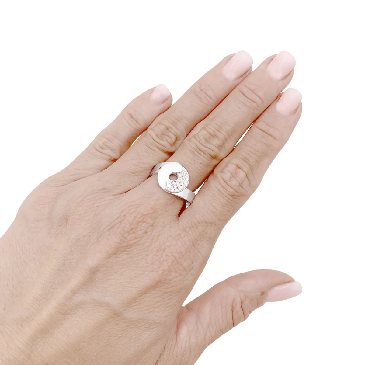 Bague Pavée DINH VAN "Double Sens" en or blanc et diamants - Castafiore