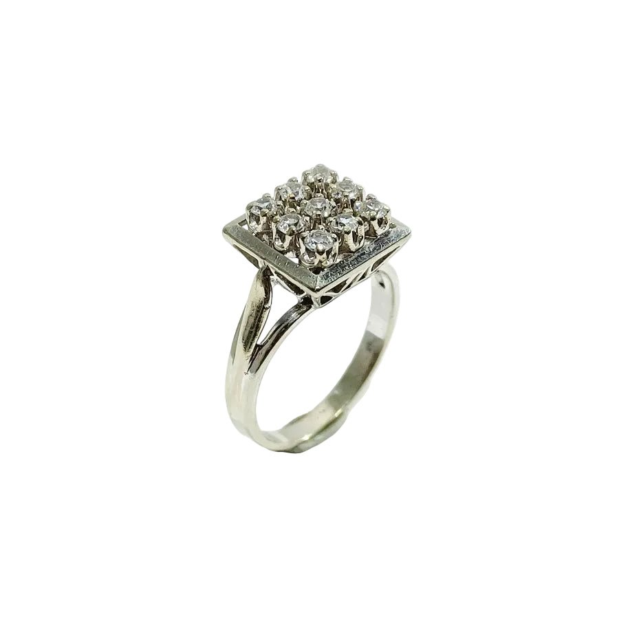 Bague Pavée en or blanc et diamants - Castafiore