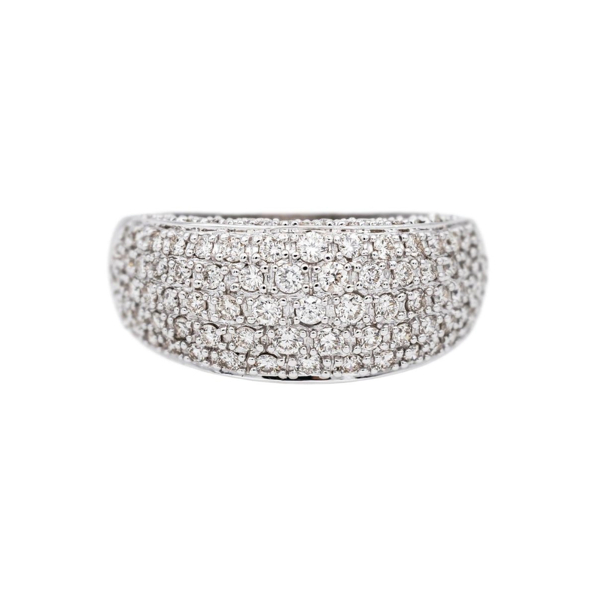 Bague Pavée en or blanc et diamants - Castafiore