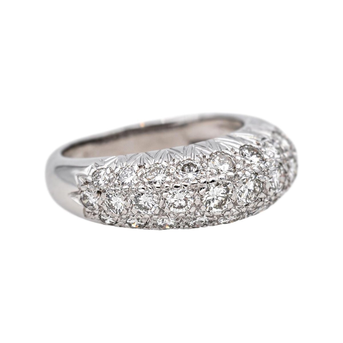 Bague Pavée en or blanc et diamants - Castafiore