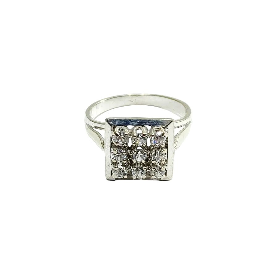 Bague Pavée en or blanc et diamants - Castafiore