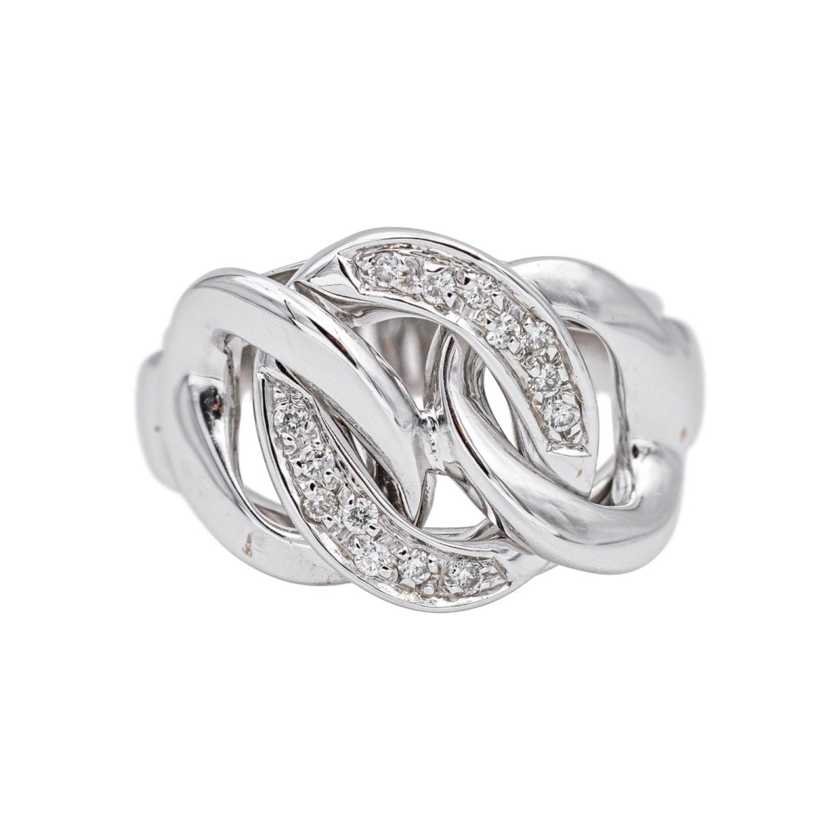 Bague Pavée en or blanc et diamants - Castafiore
