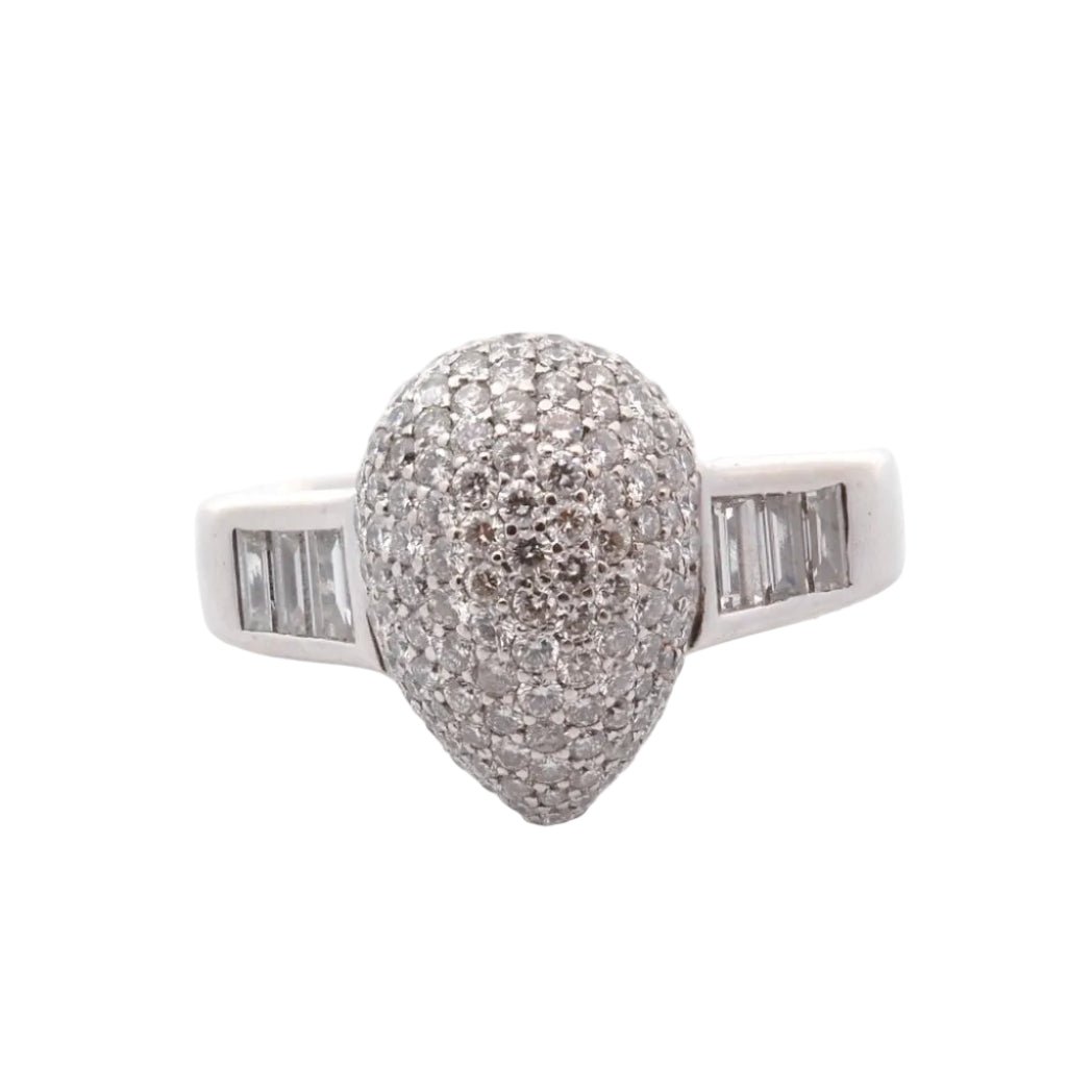 Bague Pavée en or blanc et diamants - Castafiore