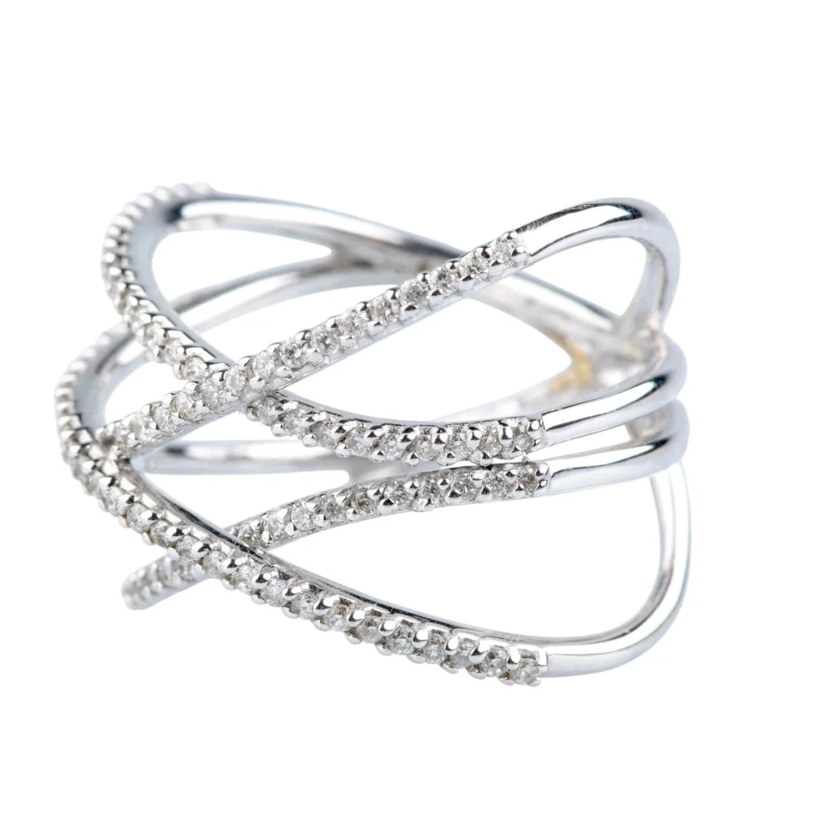Bague Pavée en or blanc et diamants - Castafiore