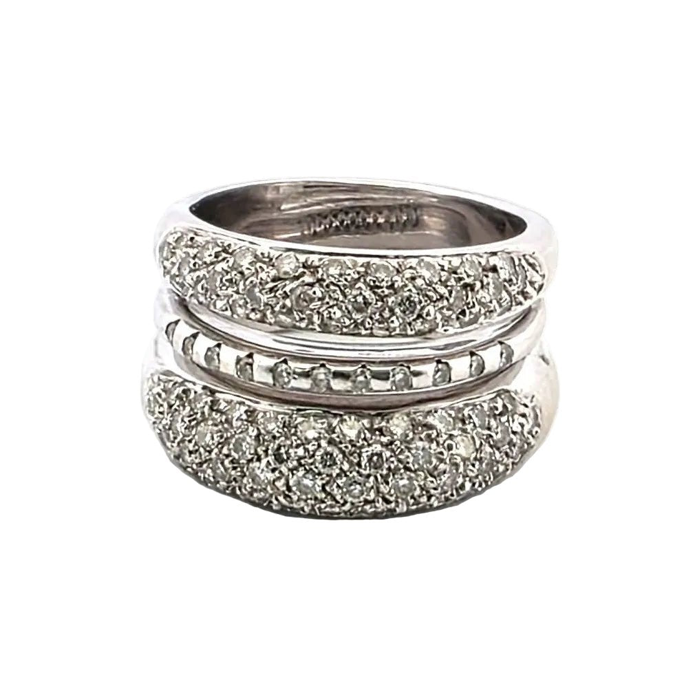 Bague Pavée en or blanc et diamants - Castafiore