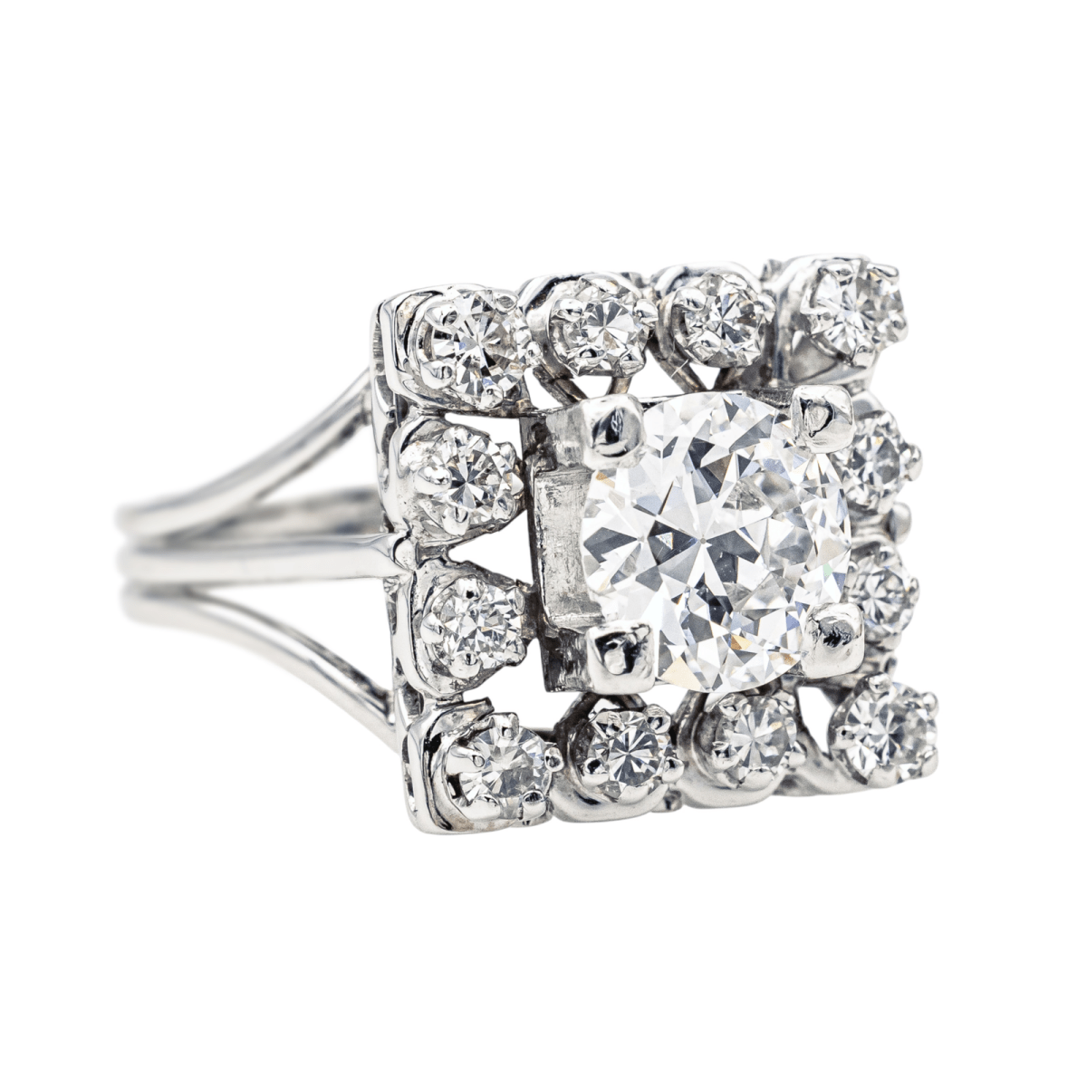 Bague Pavée en or blanc et diamants - Castafiore